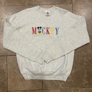 Mickey Mouse Light Gray Crewneck Sweater